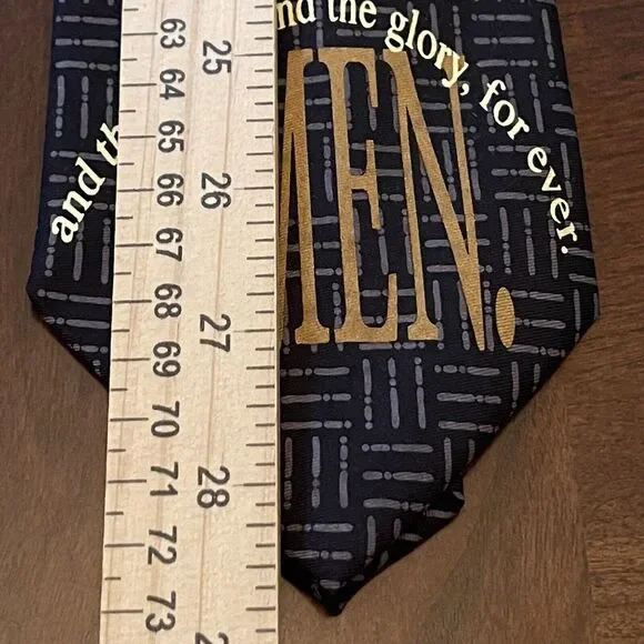 Vintage Eagle 100% Silk Men’s Neck Tie Made In China Lord’s Prayer Print ￼ - Picture 5 of 9